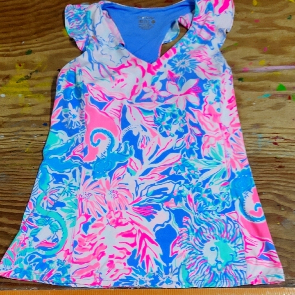 Lilyy Pulitzer Luxletic Floral Top XS EUC